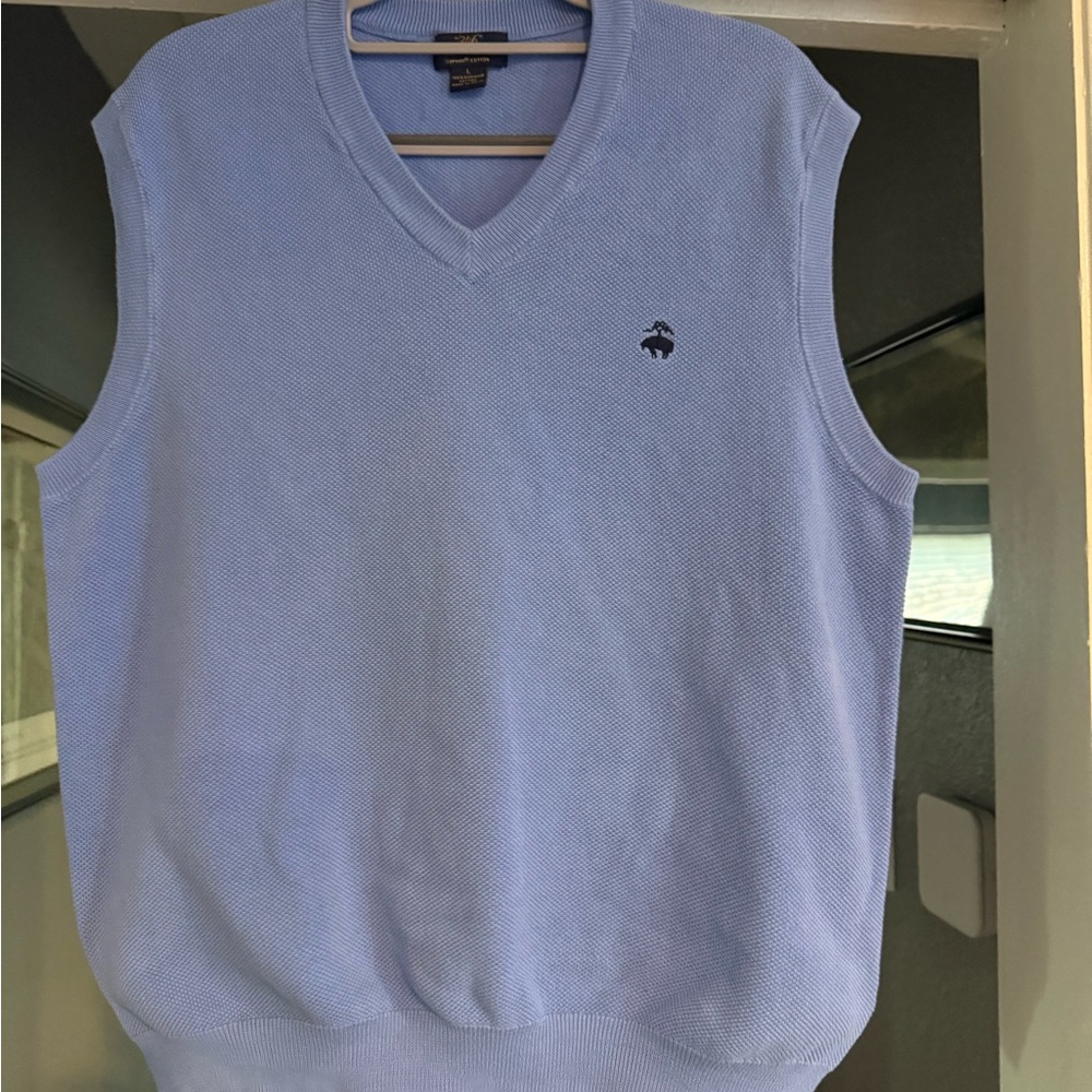 Brooks Brothers Light Blue V-Neck Sweater Vest